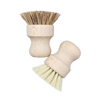 Eco-friendly short handle sisal kitchen cleaning wooden dish brush