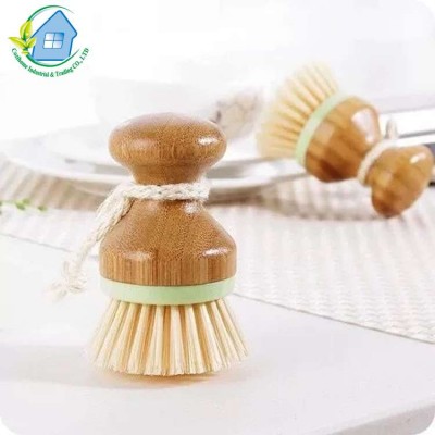 Professional Popular Handle Multi-Purpose Kitchen Cleaning Bamboo Dish Scrub Brush